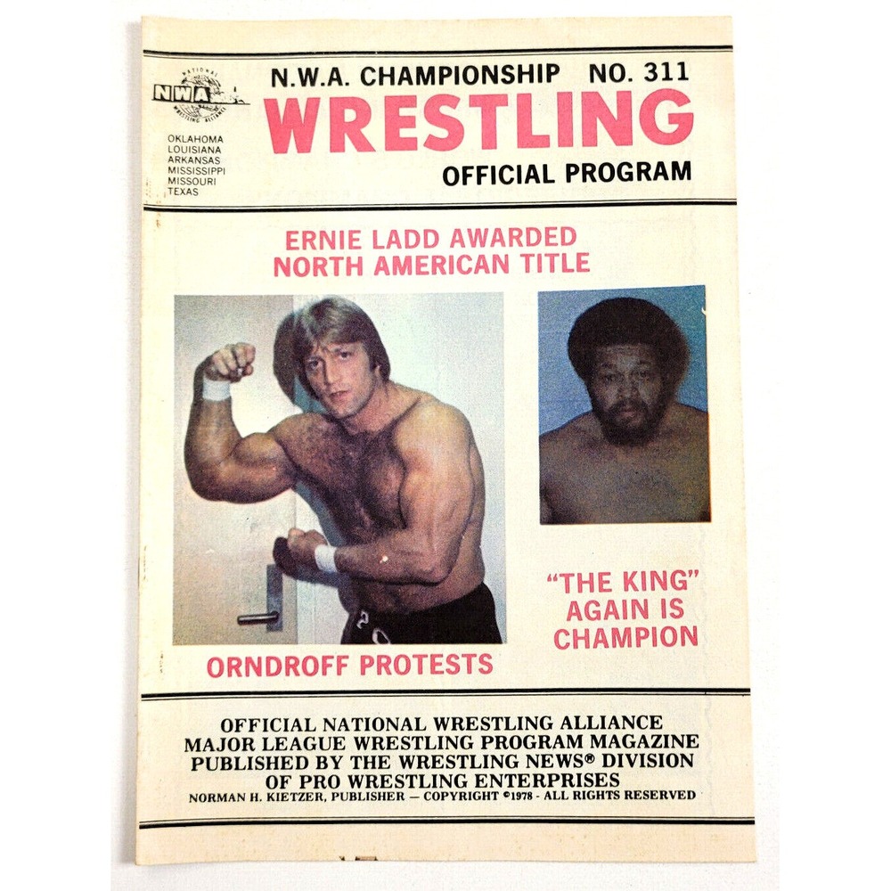 N.W.A. CHAMPIONSHIP WRESTLING OFFICIAL PROGRAM MAGAZINE #311 (1978)